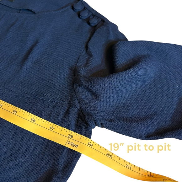 A.P.C. Rue Madame Paris Navy Crepe Dress Pockets, S - Picture 5 of 16